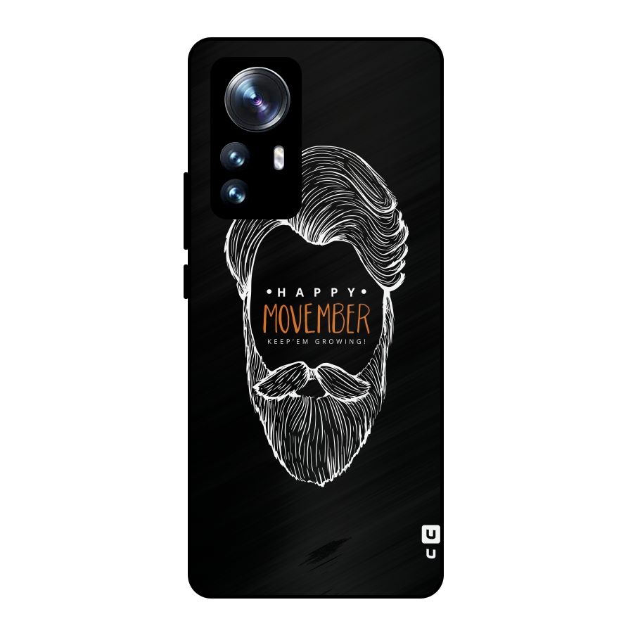 Happy Movember Black Metal Back Case for Xiaomi 12 Pro
