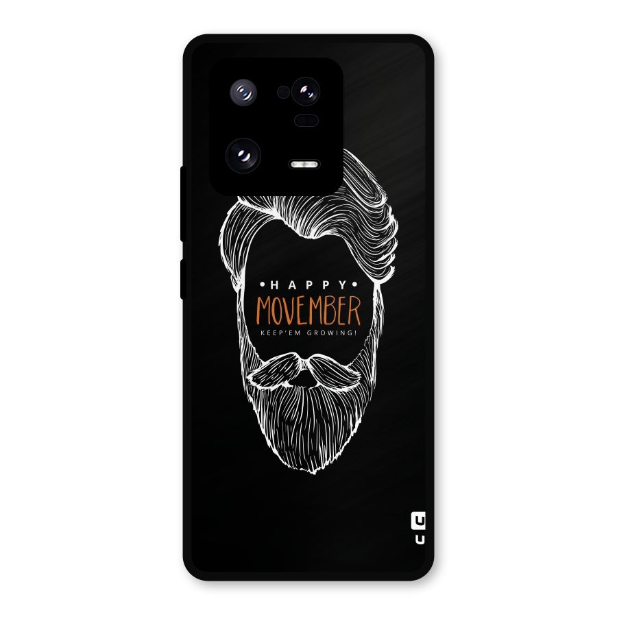 Happy Movember Black Metal Back Case for Xiaomi 13 Pro