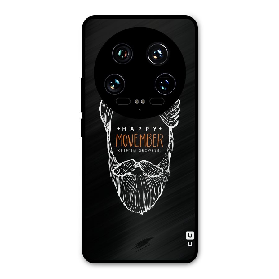 Happy Movember Black Metal Back Case for Xiaomi 14 Ultra