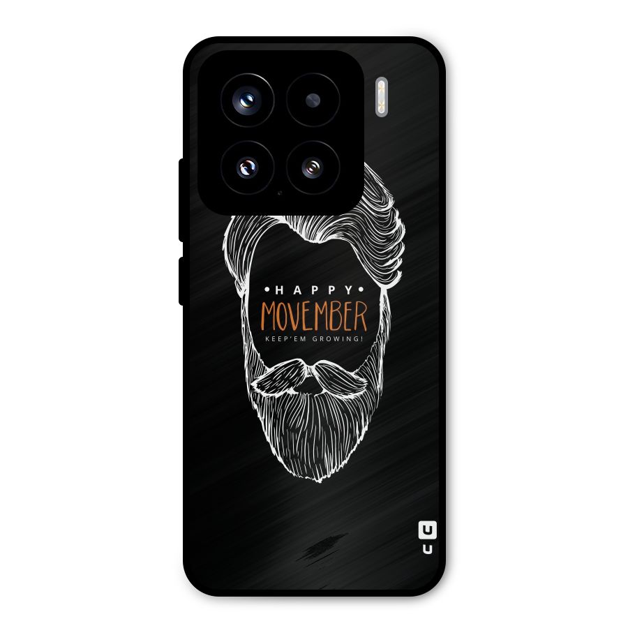 Happy Movember Black Metal Back Case for Xiaomi 15