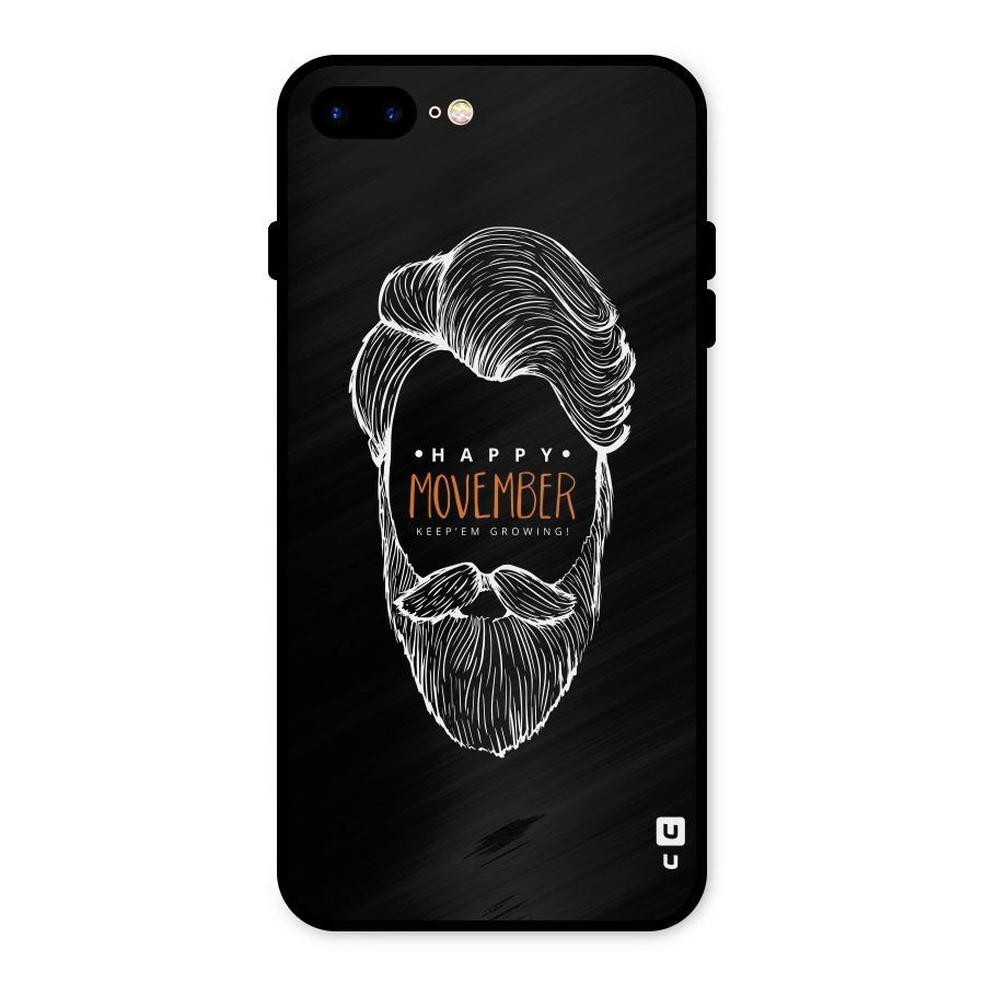 Happy Movember Black Metal Back Case for iPhone 7 Plus