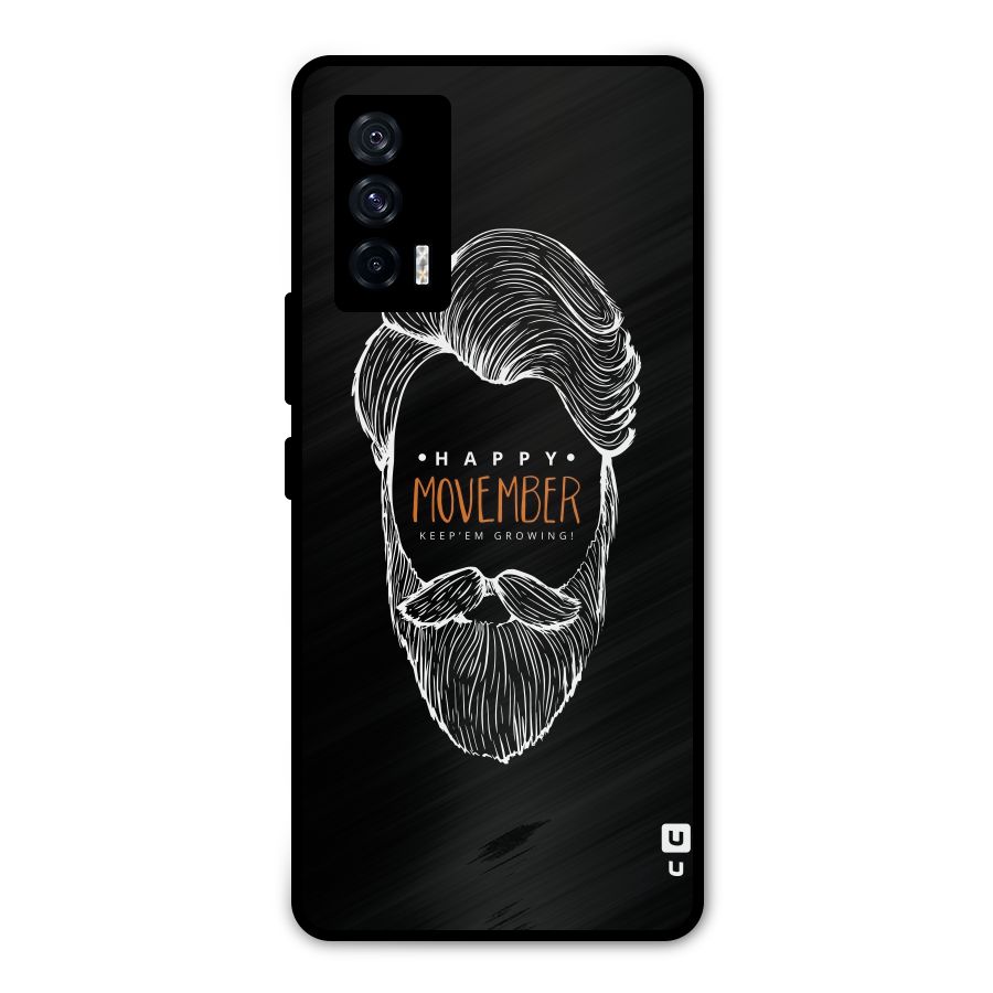 Happy Movember Black Metal Back Case for iQOO 7 5G