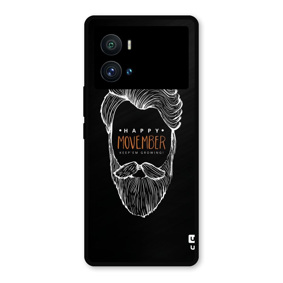 Happy Movember Black Metal Back Case for iQOO 9 Pro