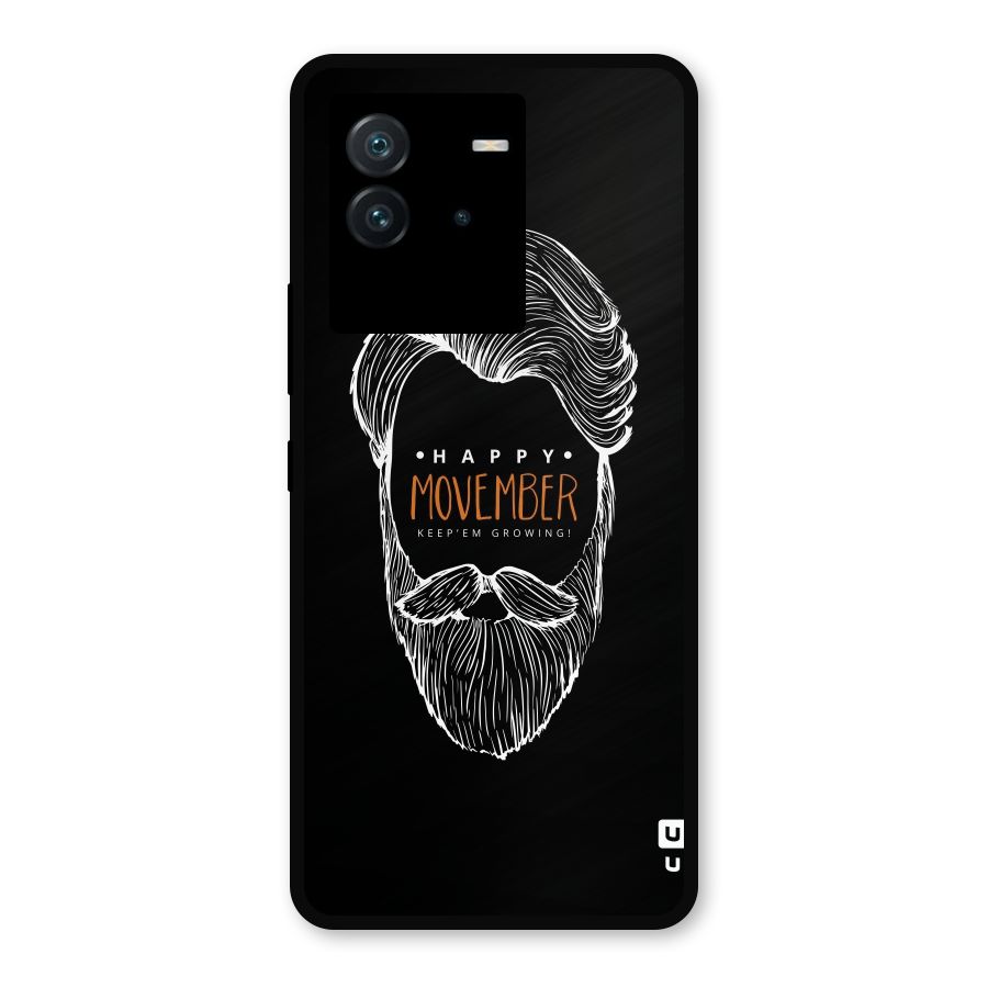 Happy Movember Black Metal Back Case for iQOO Neo 6 5G
