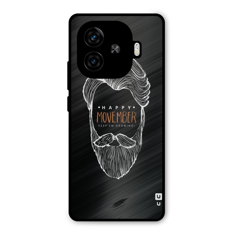 Happy Movember Black Metal Back Case for iQOO Z9 Turbo