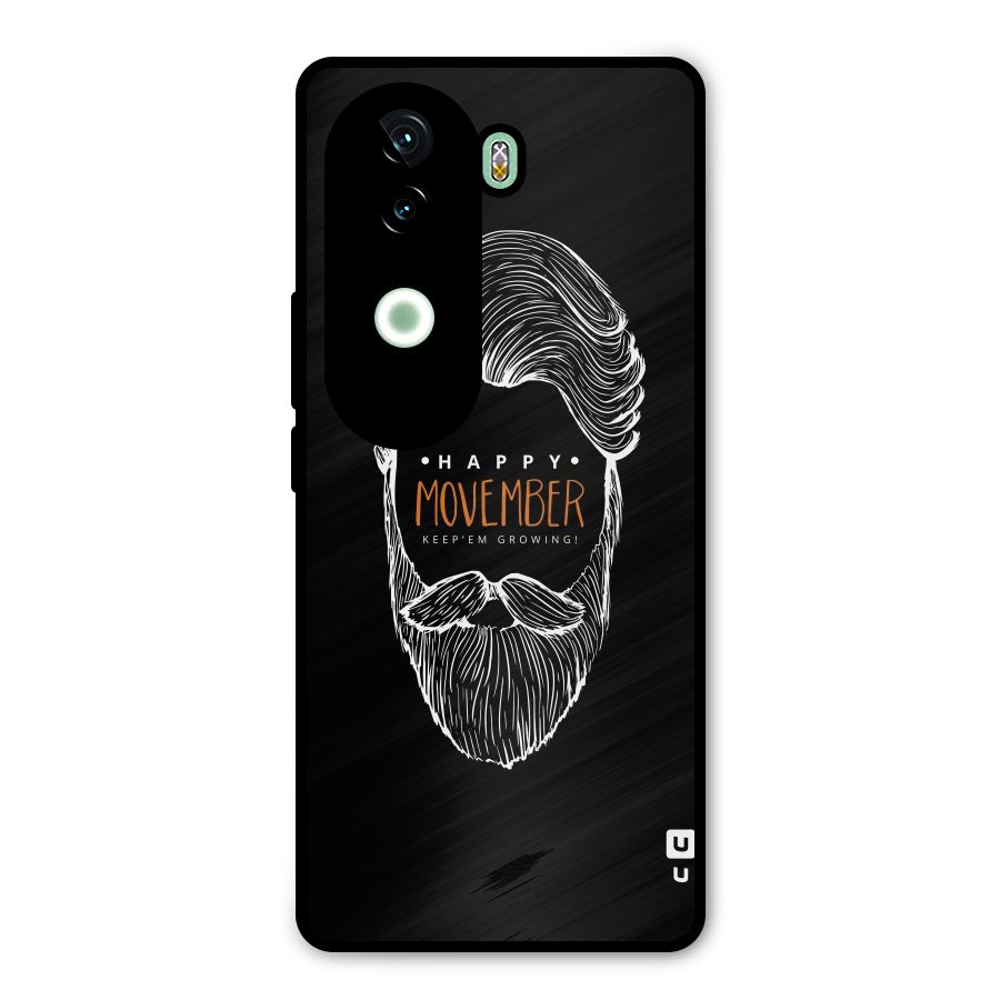 Happy Movember Black Metal Back Case for iQOO Z9s