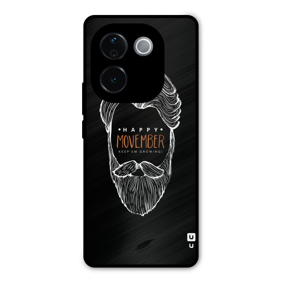 Happy Movember Black Metal Back Case for iQOO Z9s Pro