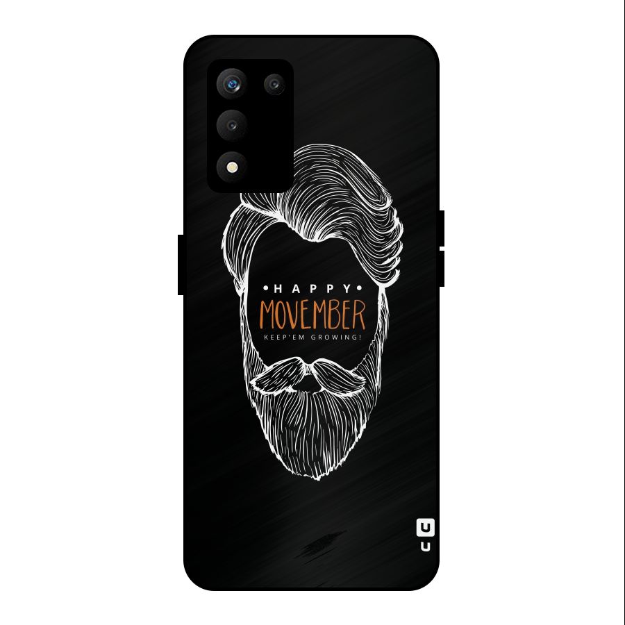 Happy Movember Black Metal Back Case for realme 9 5G SE