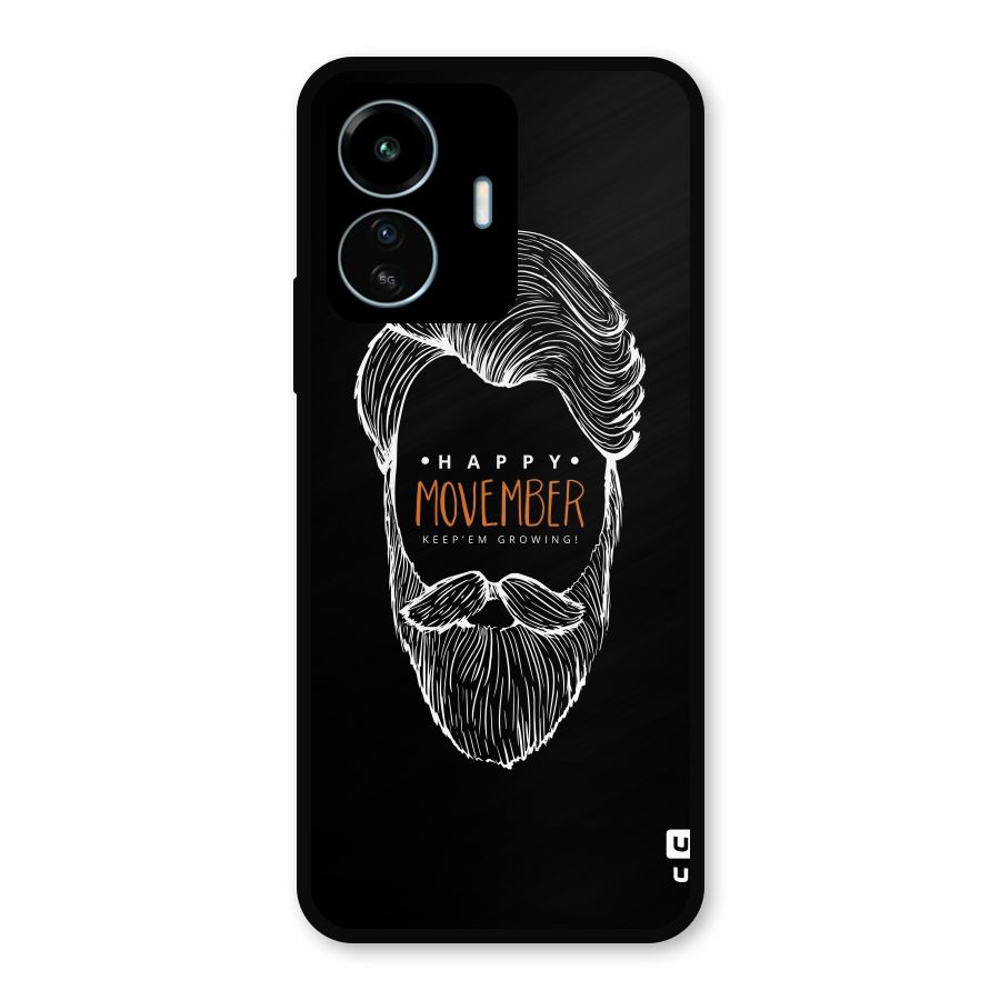 Happy Movember Black Metal Back Case for vivo iQOO Z6 Lite 5G