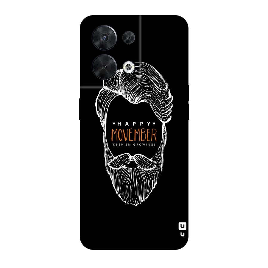 Happy Movember Black Original Polycarbonate Back Case for Oppo Reno8 5G