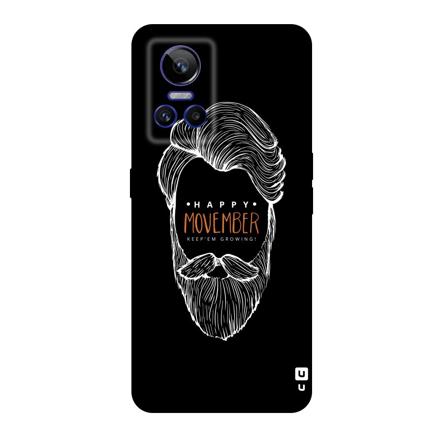 Happy Movember Black Original Polycarbonate Back Case for Realme GT Neo 3