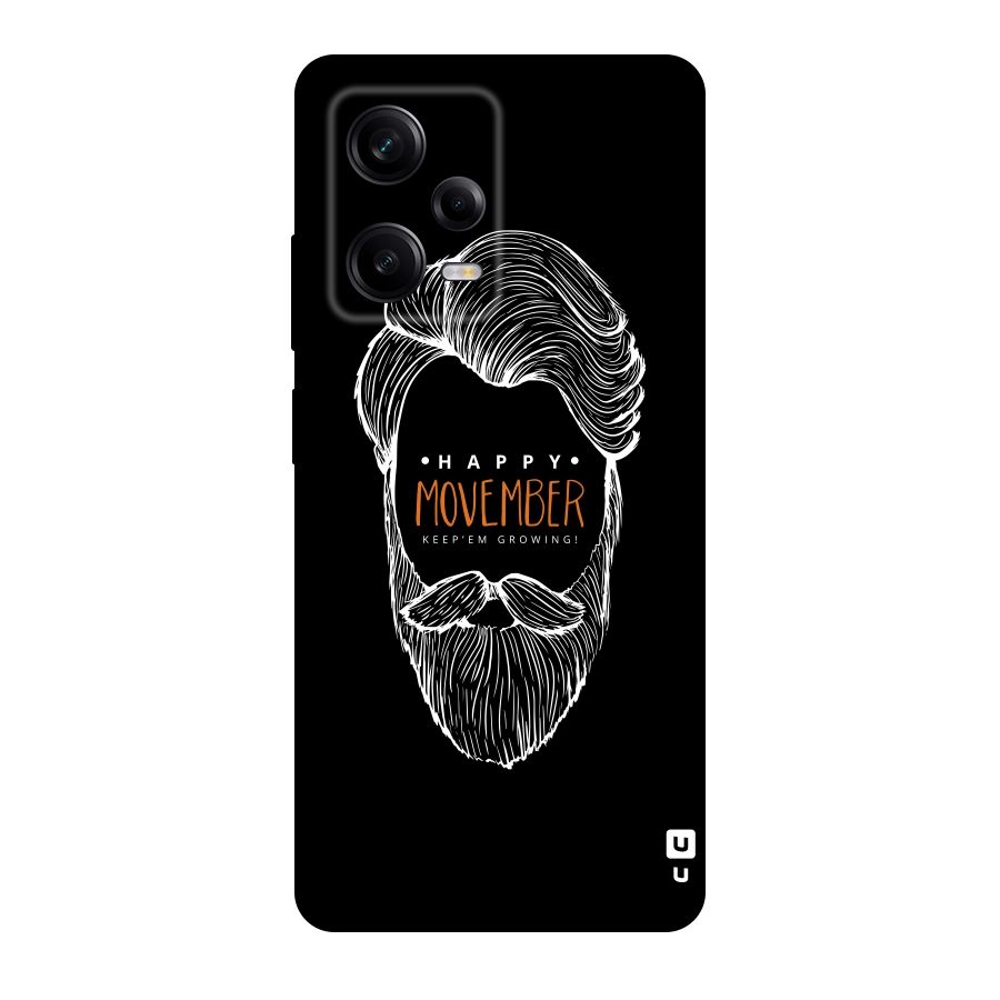 Happy Movember Black Original Polycarbonate Back Case for Redmi Note 12 Pro