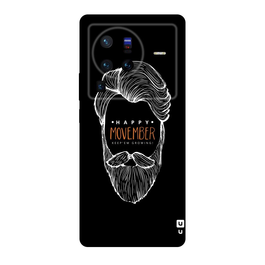 Happy Movember Black Original Polycarbonate Back Case for Vivo X80