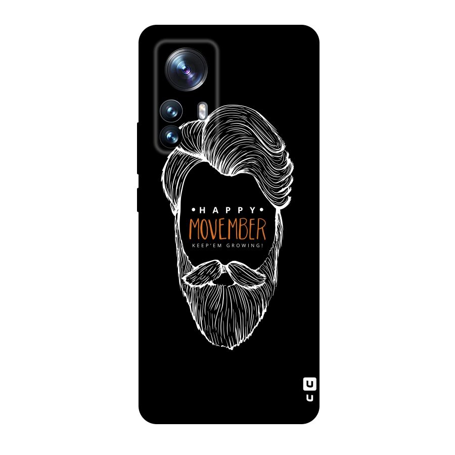 Happy Movember Black Original Polycarbonate Back Case for Xiaomi 12 Pro