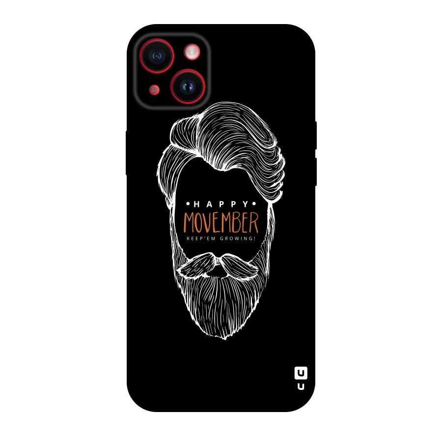 Happy Movember Black Original Polycarbonate Back Case for iPhone 14 Plus