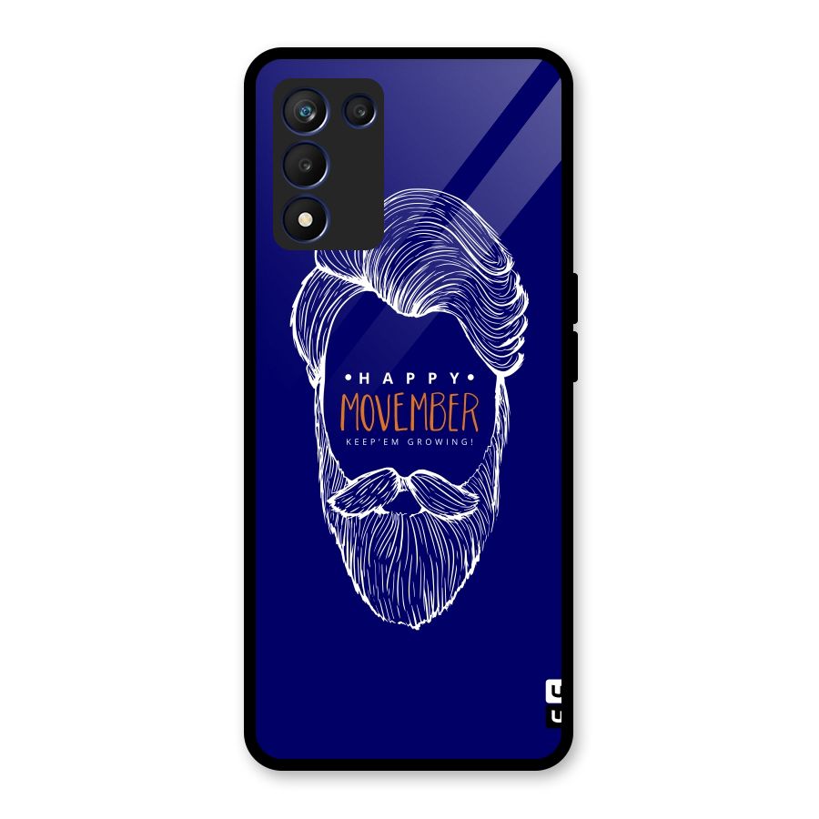 Happy Movember Blue Glass Back Case for Realme 9 5G Speed