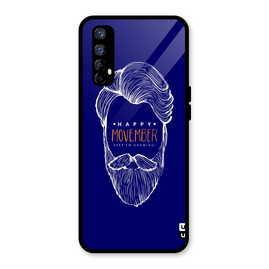 Happy Movember Blue Glass Back Case for Realme Narzo 20 Pro