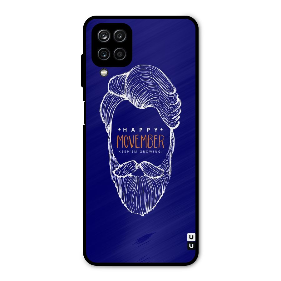 Happy Movember Blue Metal Back Case for Galaxy A12