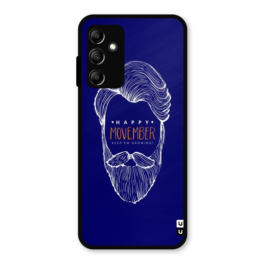 Happy Movember Blue Metal Back Case for Galaxy A14 5G