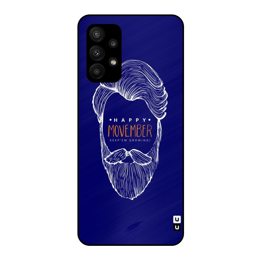 Happy Movember Blue Metal Back Case for Galaxy A23