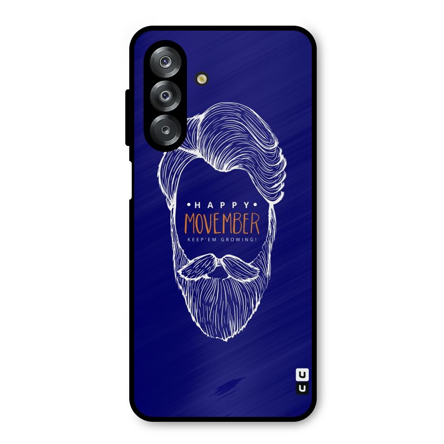 Happy Movember Blue Metal Back Case for Galaxy A26