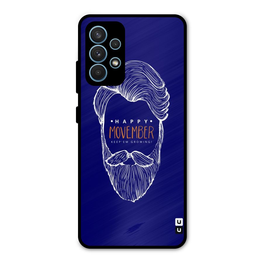 Happy Movember Blue Metal Back Case for Galaxy A32