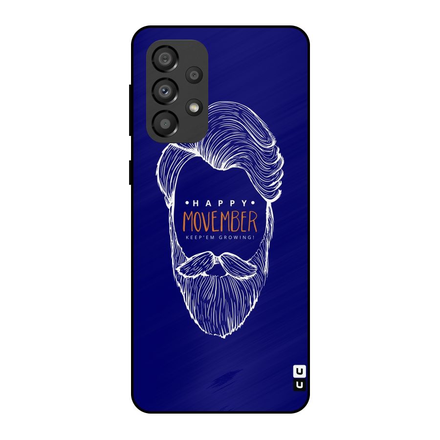 Happy Movember Blue Metal Back Case for Galaxy A33 5G