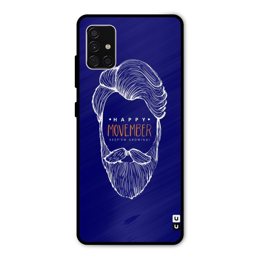 Happy Movember Blue Metal Back Case for Galaxy A51