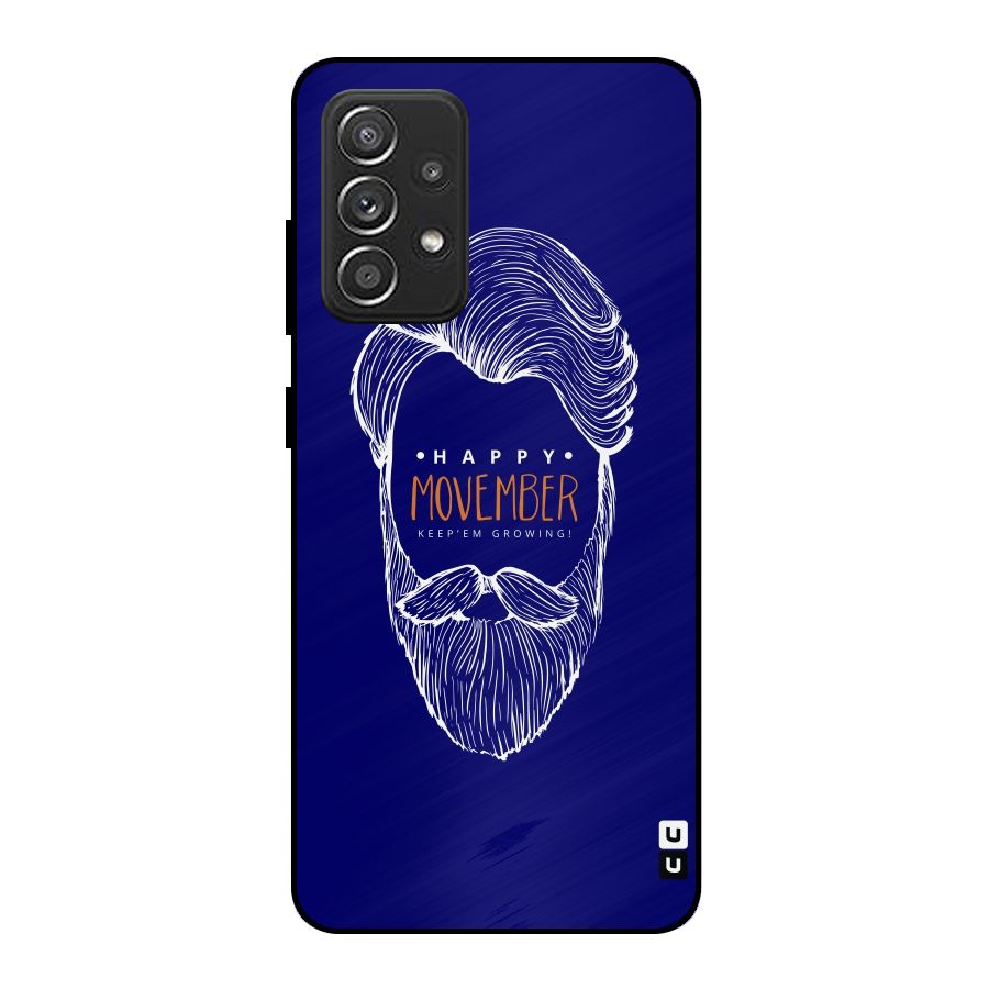 Happy Movember Blue Metal Back Case for Galaxy A52s 5G