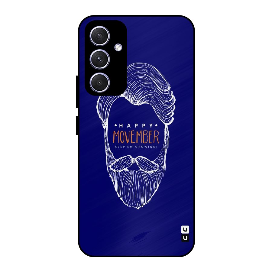 Happy Movember Blue Metal Back Case for Galaxy A54