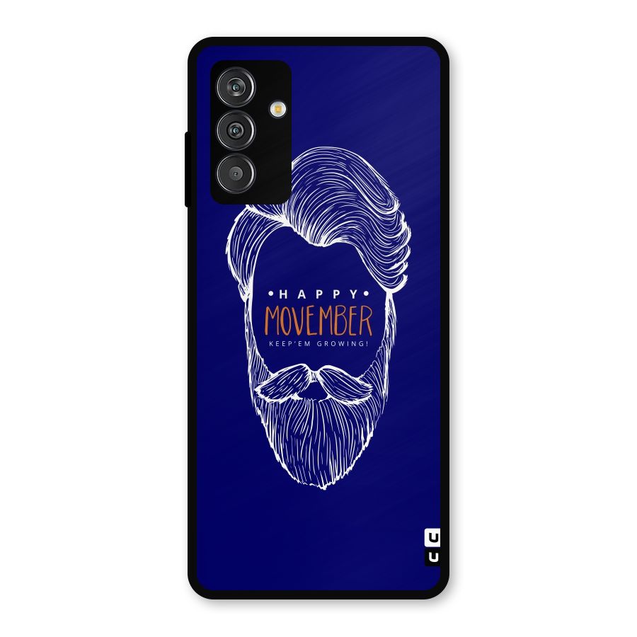 Happy Movember Blue Metal Back Case for Galaxy F13