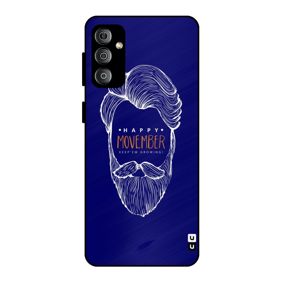 Happy Movember Blue Metal Back Case for Galaxy F23