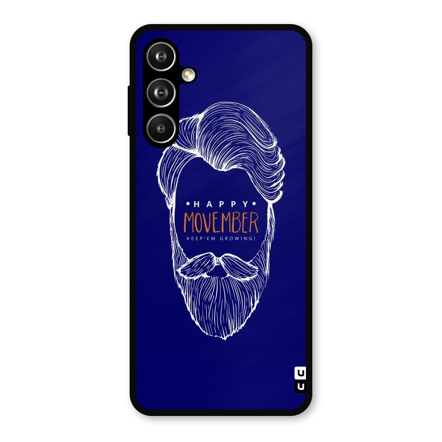 Happy Movember Blue Metal Back Case for Galaxy F54