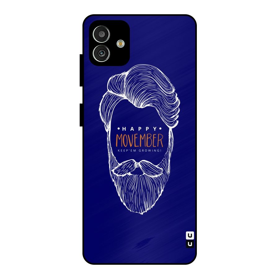 Happy Movember Blue Metal Back Case for Galaxy M13 5G