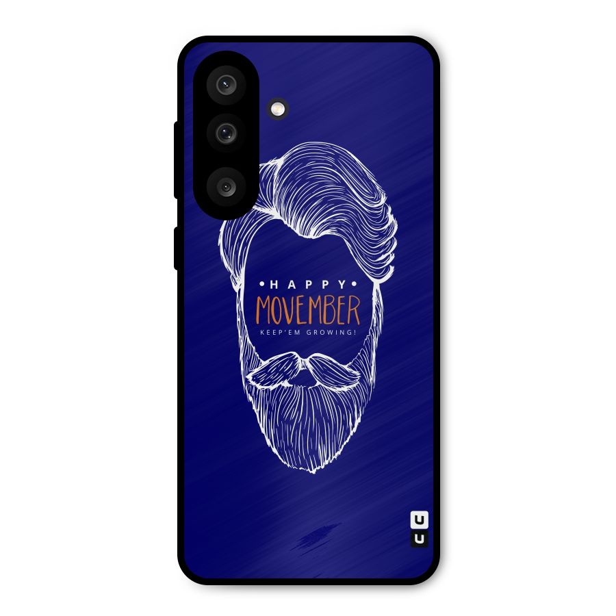 Happy Movember Blue Metal Back Case for Galaxy M56