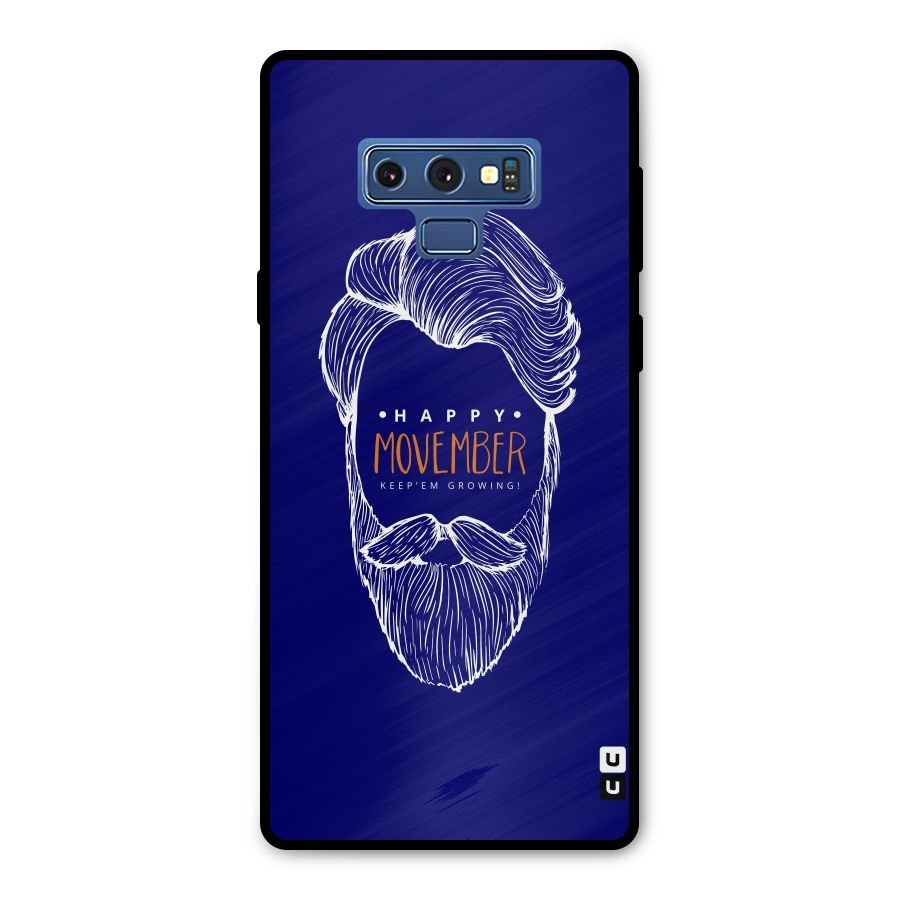 Happy Movember Blue Metal Back Case for Galaxy Note 9