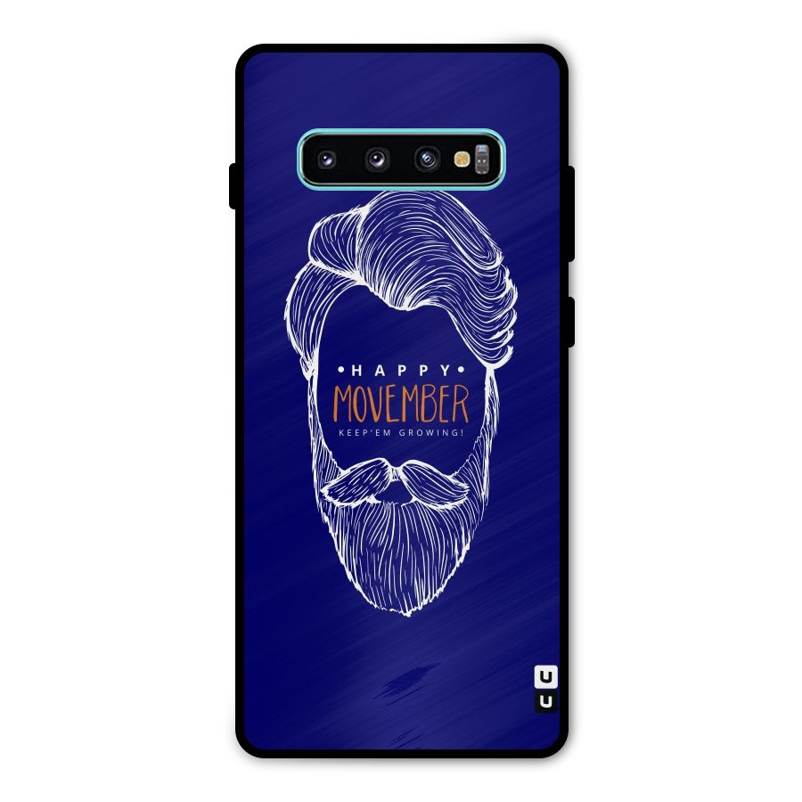 Happy Movember Blue Metal Back Case for Galaxy S10 Plus
