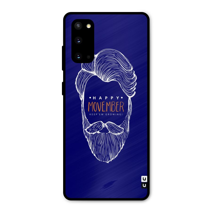 Happy Movember Blue Metal Back Case for Galaxy S20