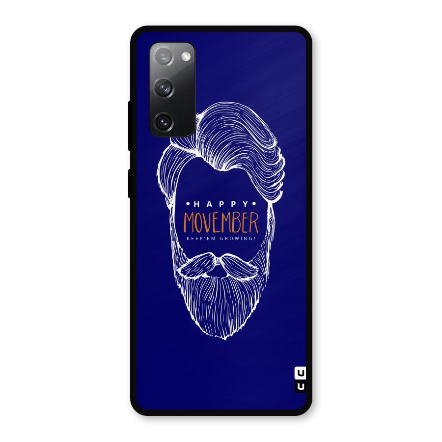 Happy Movember Blue Metal Back Case for Galaxy S20 FE 5G