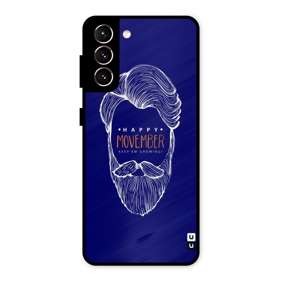 Happy Movember Blue Metal Back Case for Galaxy S21 5G