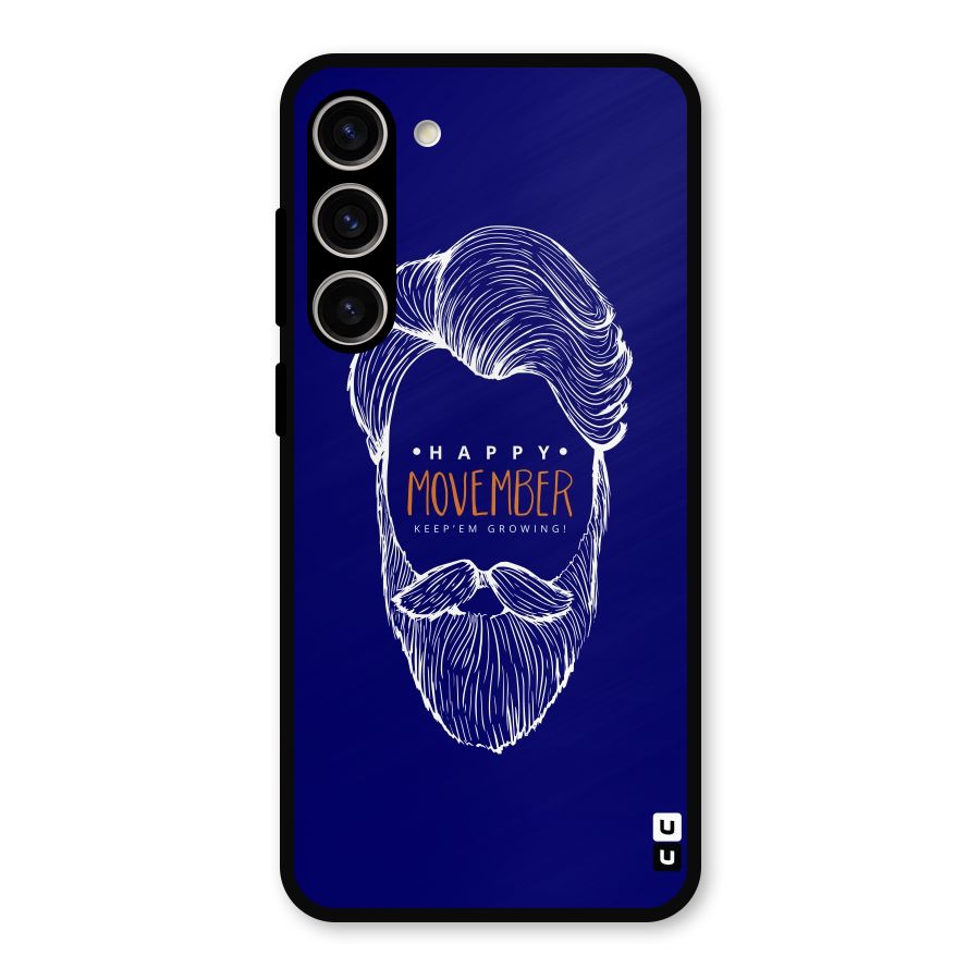 Happy Movember Blue Metal Back Case for Galaxy S23 Plus