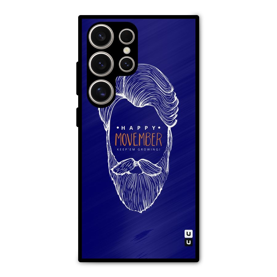 Happy Movember Blue Metal Back Case for Galaxy S24 Ultra