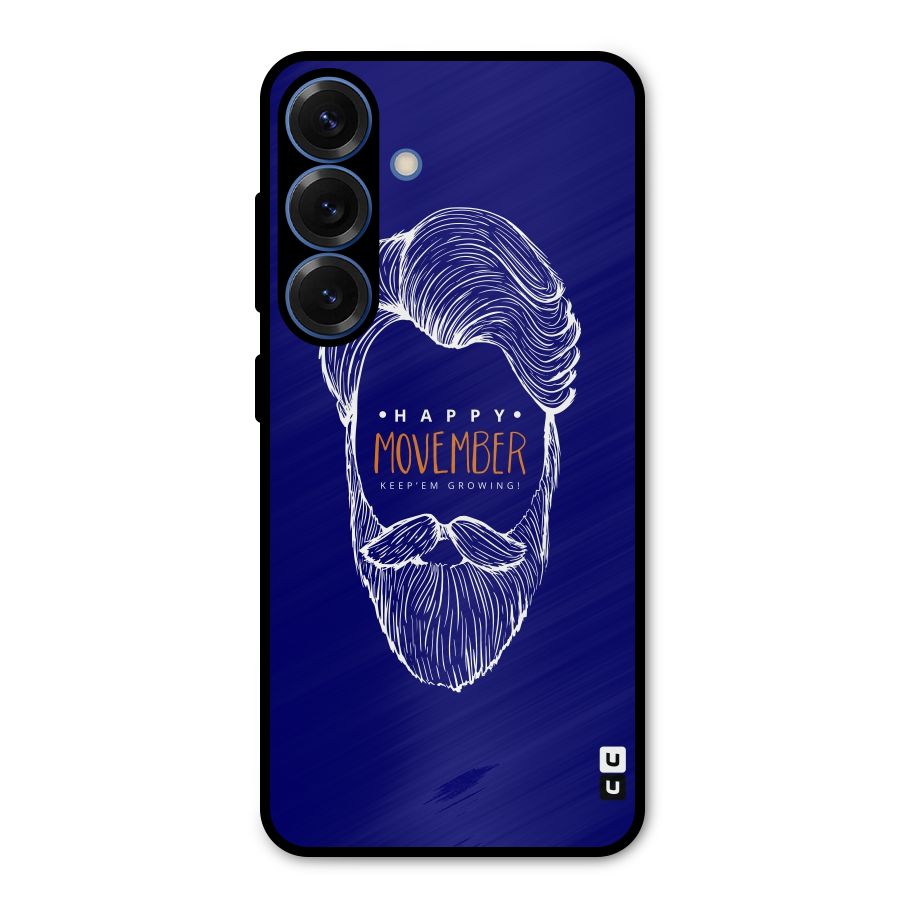 Happy Movember Blue Metal Back Case for Galaxy S25