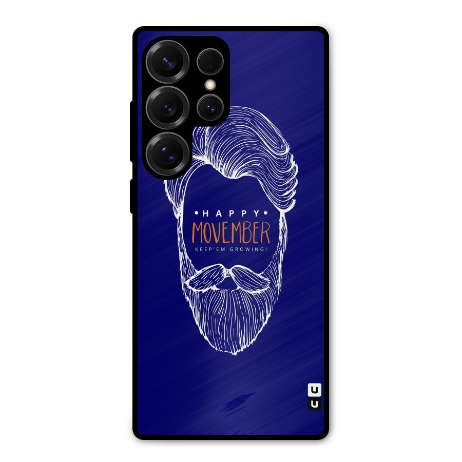 Happy Movember Blue Metal Back Case for Galaxy S25 Ultra