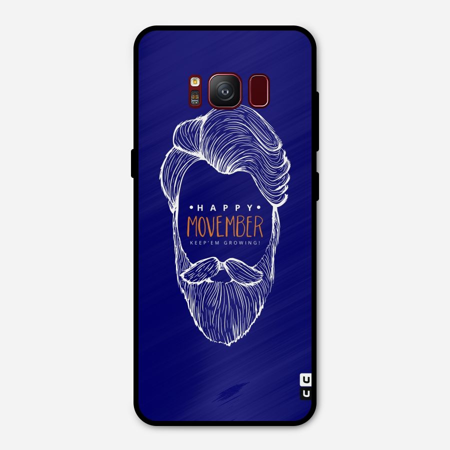 Happy Movember Blue Metal Back Case for Galaxy S8