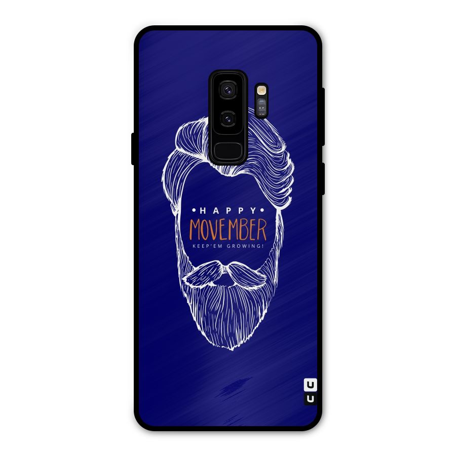 Happy Movember Blue Metal Back Case for Galaxy S9 Plus