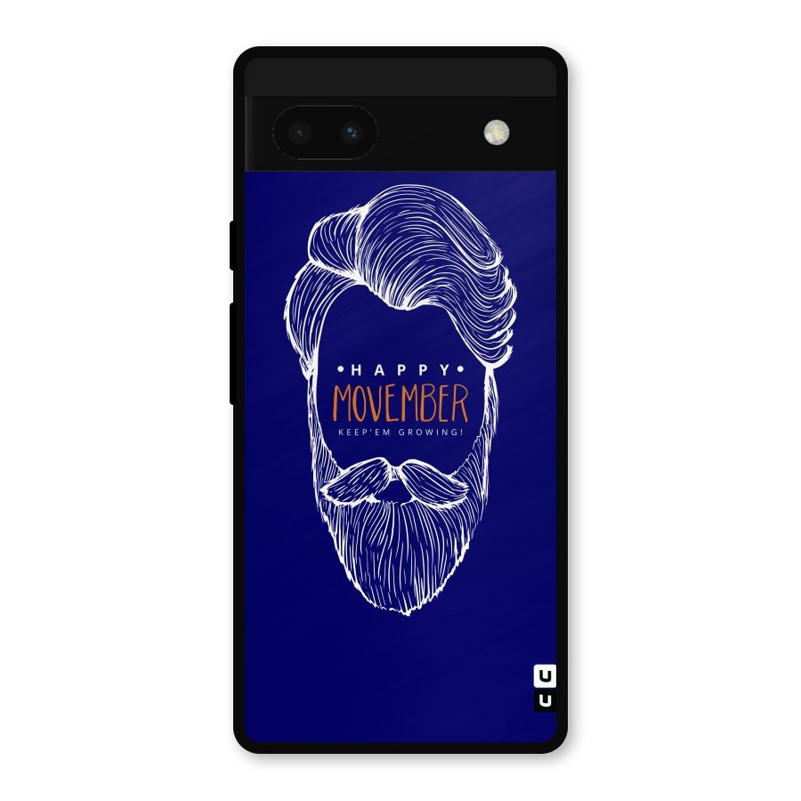 Happy Movember Blue Metal Back Case for Google Pixel 6a