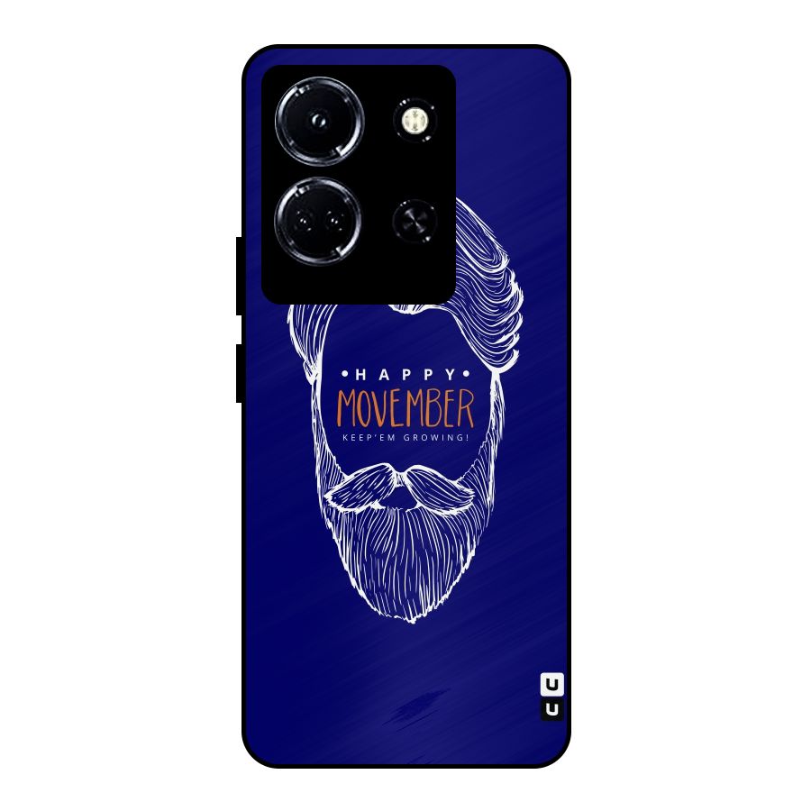 Happy Movember Blue Metal Back Case for Infinix Note 30 5G
