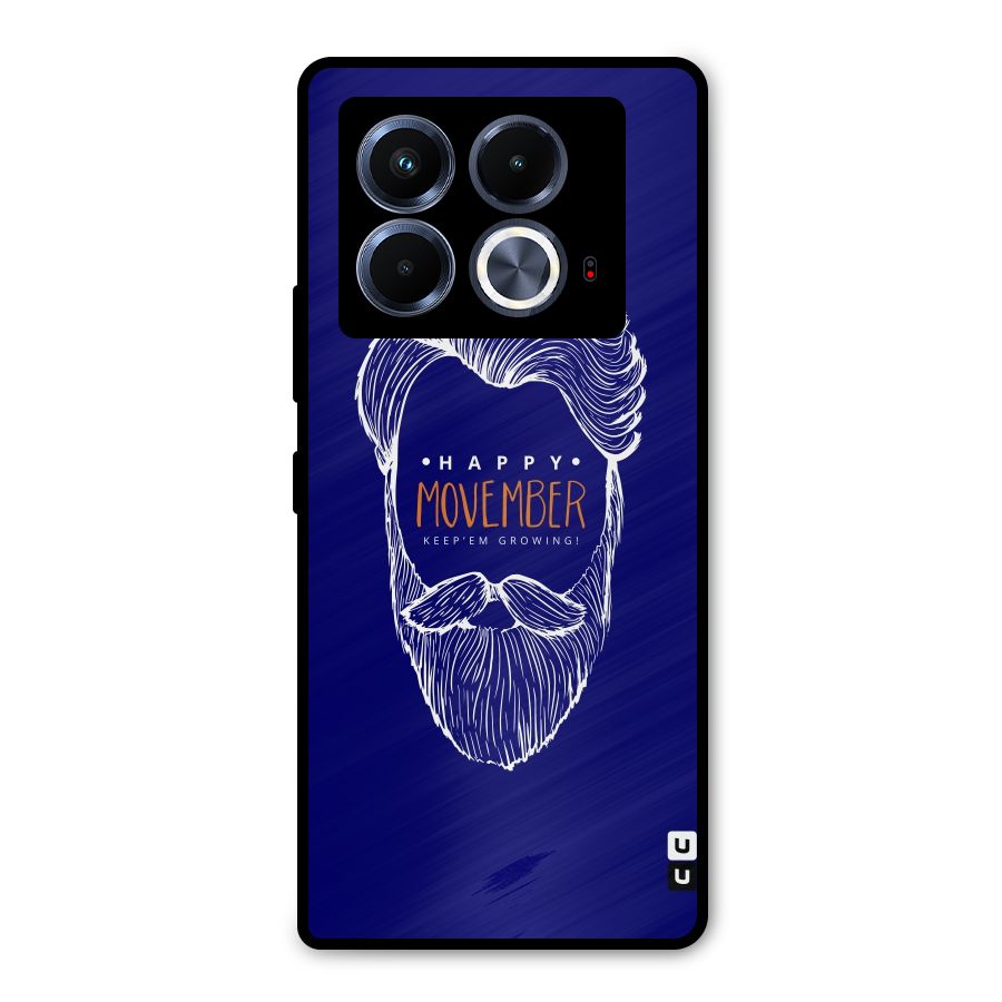 Happy Movember Blue Metal Back Case for Infinix Note 40 5G