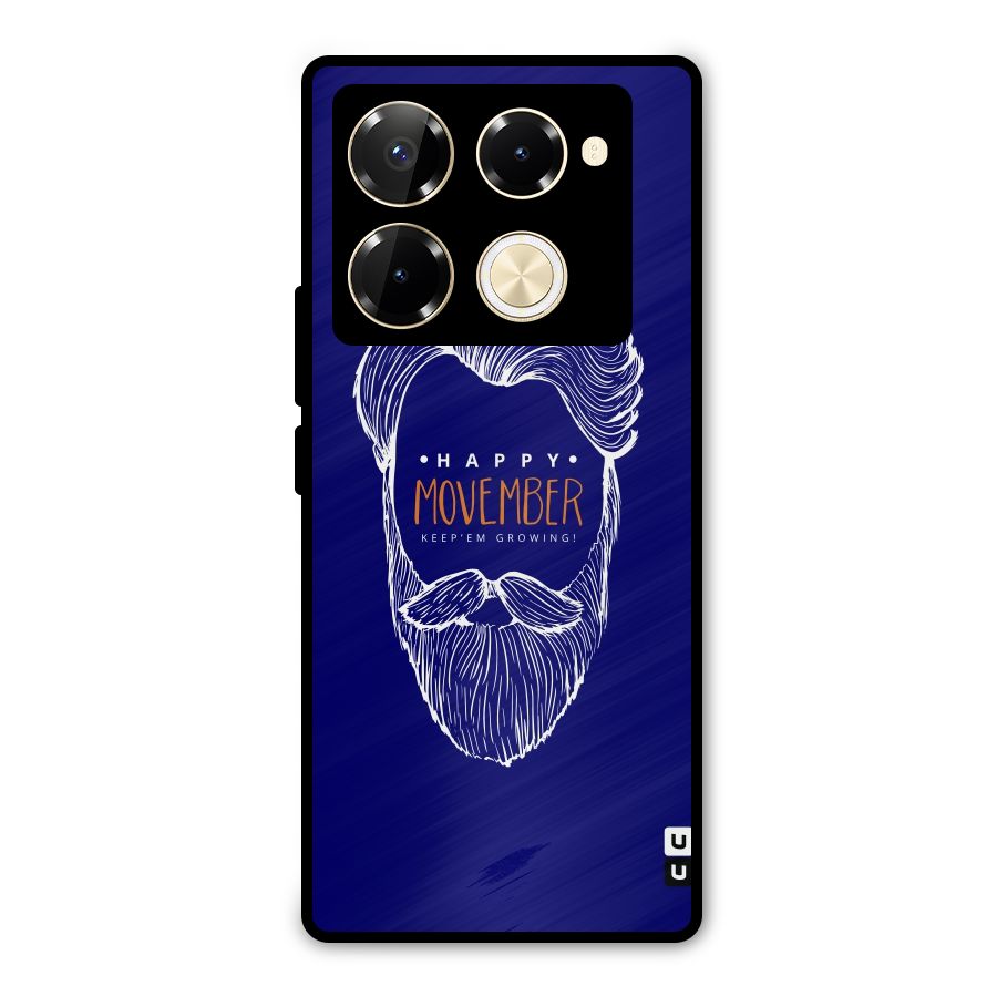 Happy Movember Blue Metal Back Case for Infinix Note 40 Pro